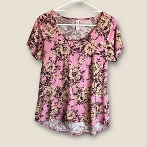 Small LuLaRoe Pink Floral T-Shirt